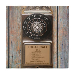 Telephone antique rotary pay phone rugged tile