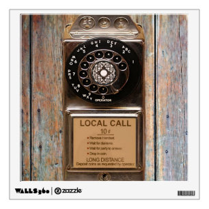 Telephone antique rotary pay phone rugged wall decal