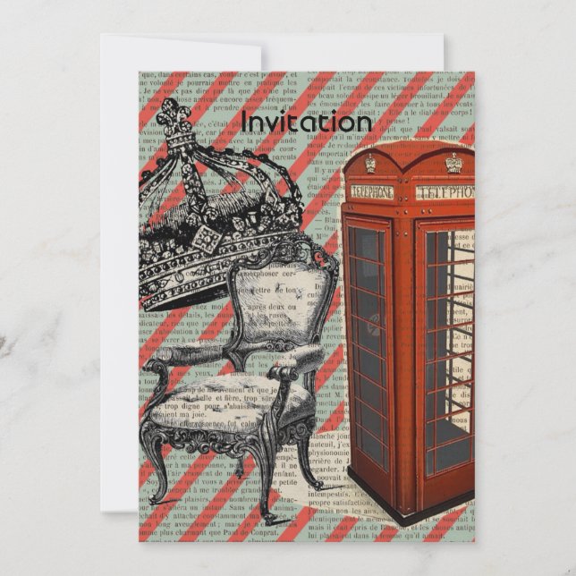telephone booth victorian  jubilee crown london invitation (Front)