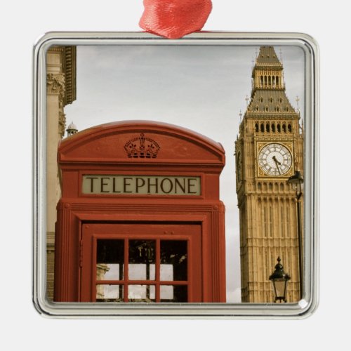 Telephone Box and Tower of Big Ben Metal Ornament