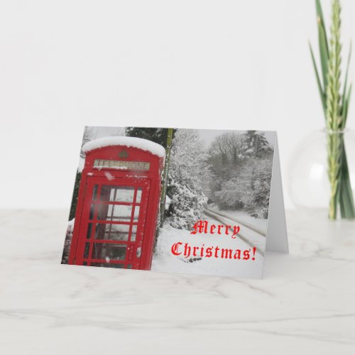 Telephone Box in snow Christmas Card