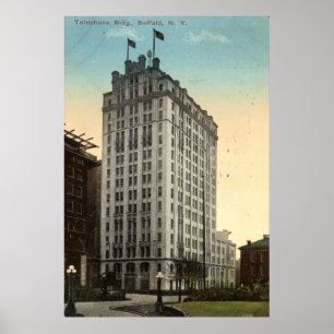 Telephone Building, Buffalo NY 1915 Vintage Poster