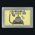 Telephone cartoon illustration belt buckle<br><div class="desc">Telephone cartoon illustration</div>