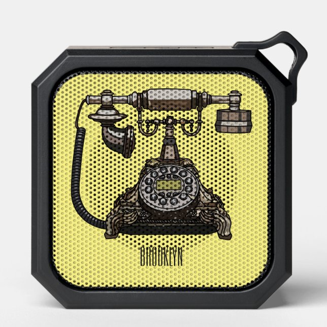 Telephone cartoon illustration bluetooth speaker (Front)