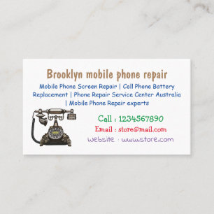 Telephone cartoon illustration business card