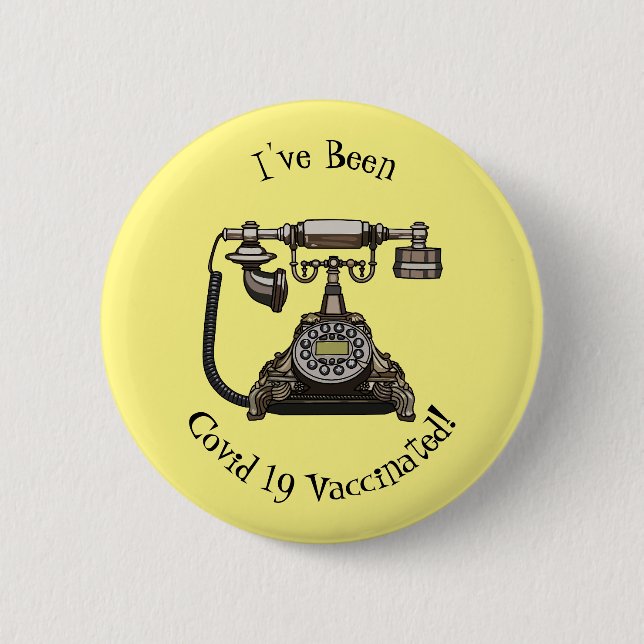 Telephone cartoon illustration button (Front)