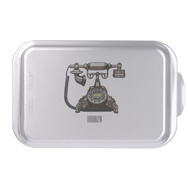 Telephone cartoon illustration cake pan (Front)