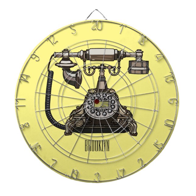 Telephone cartoon illustration dart board (Front)