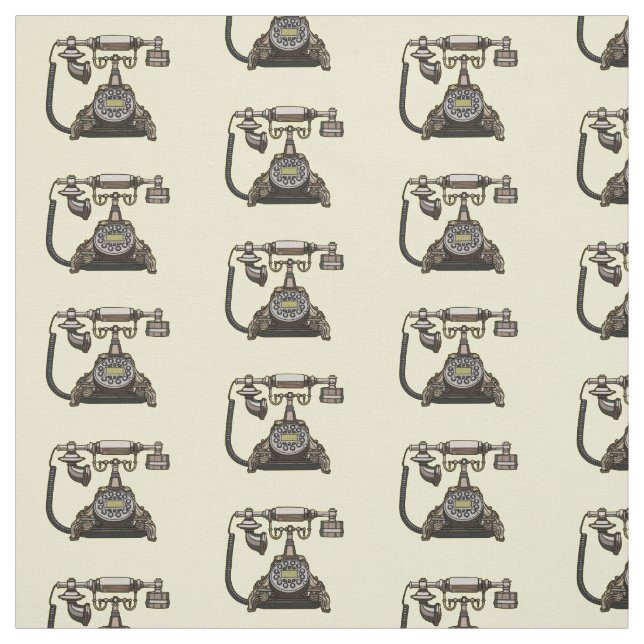 Telephone cartoon illustration fabric (Swatch)