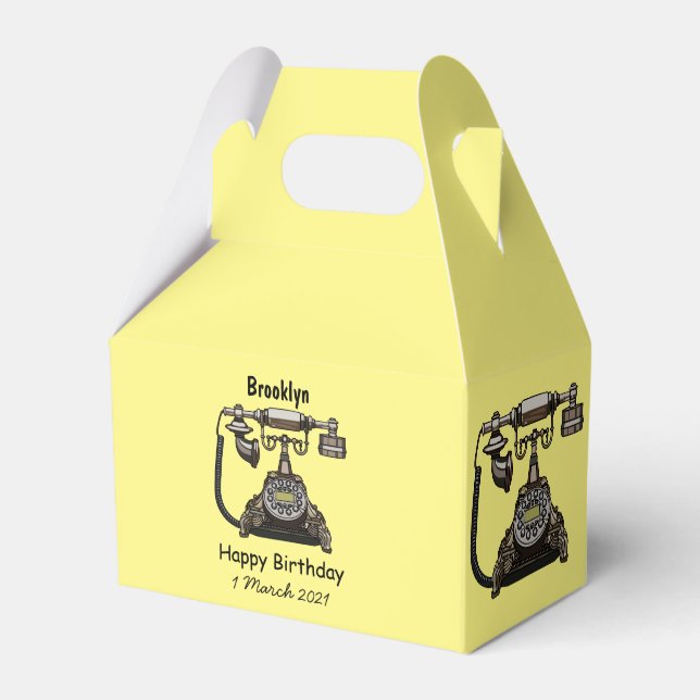 Telephone cartoon illustration favor boxes (Front Side)