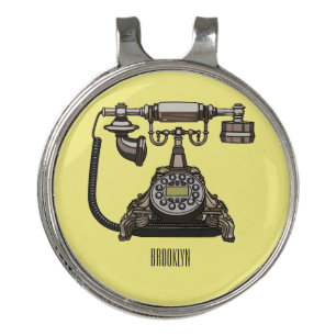 Telephone cartoon illustration golf hat clip