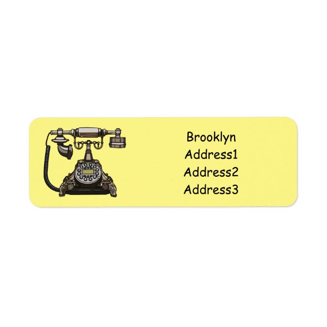 Telephone cartoon illustration label (Front)