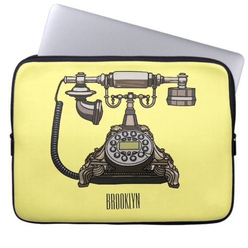 Telephone cartoon illustration laptop sleeve