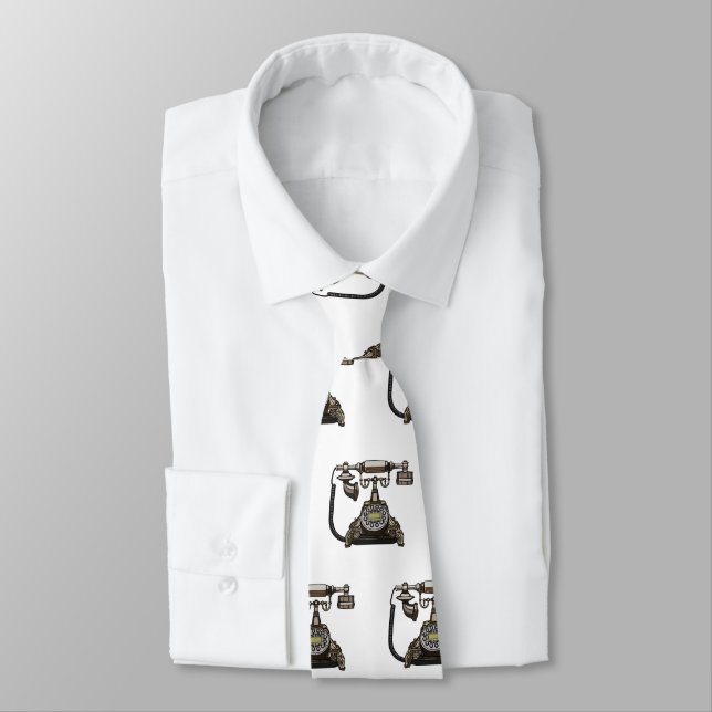 Telephone cartoon illustration neck tie (Tied)