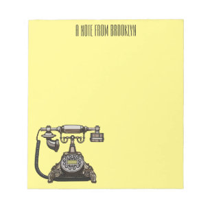 Telephone cartoon illustration notepad