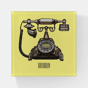 Telephone cartoon illustration paperweight