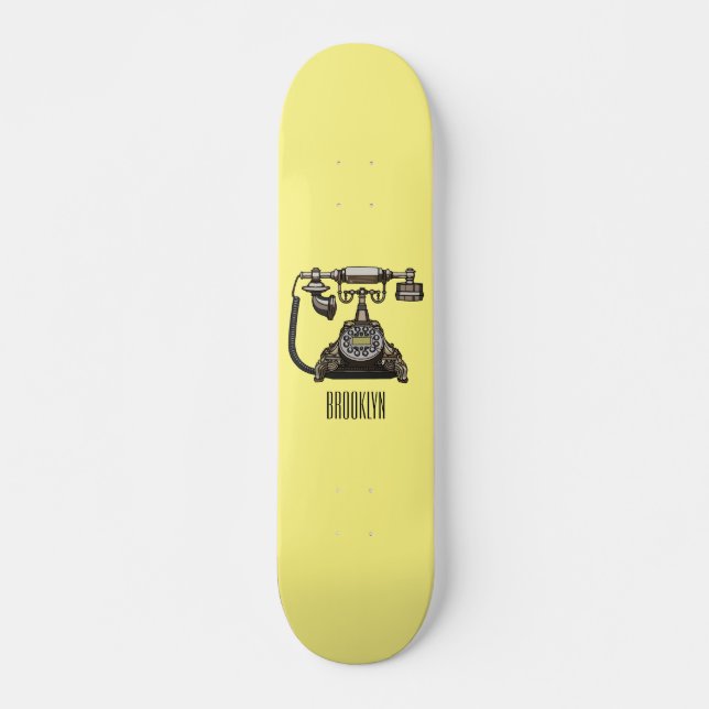 Telephone cartoon illustration skateboard (Front)
