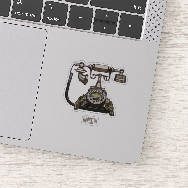 Telephone cartoon illustration sticker (Detail)