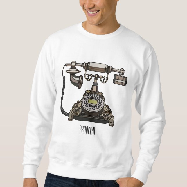 Telephone cartoon illustration sweatshirt (Front)