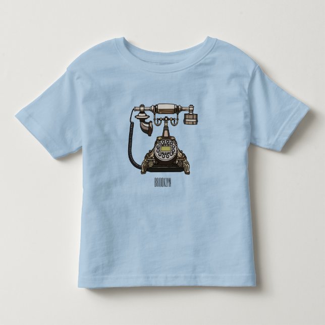 Telephone cartoon illustration toddler t-shirt (Front)
