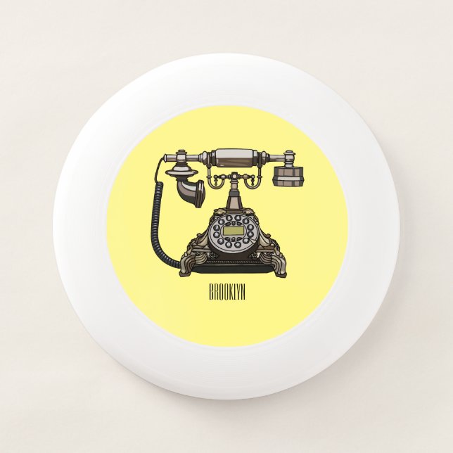 Telephone cartoon illustration Wham-O frisbee (Front)