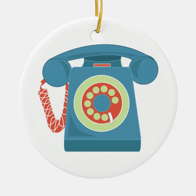 Telephone Ceramic Ornament (Front)