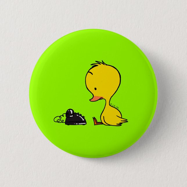 Telephone & Duck Pinback Button (Front)