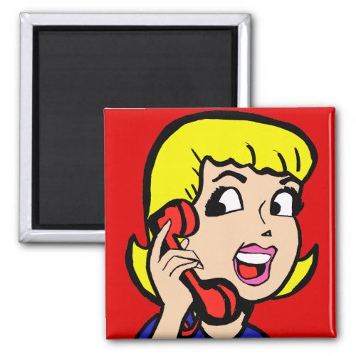 Telephone Girl Comic Strip Magnet