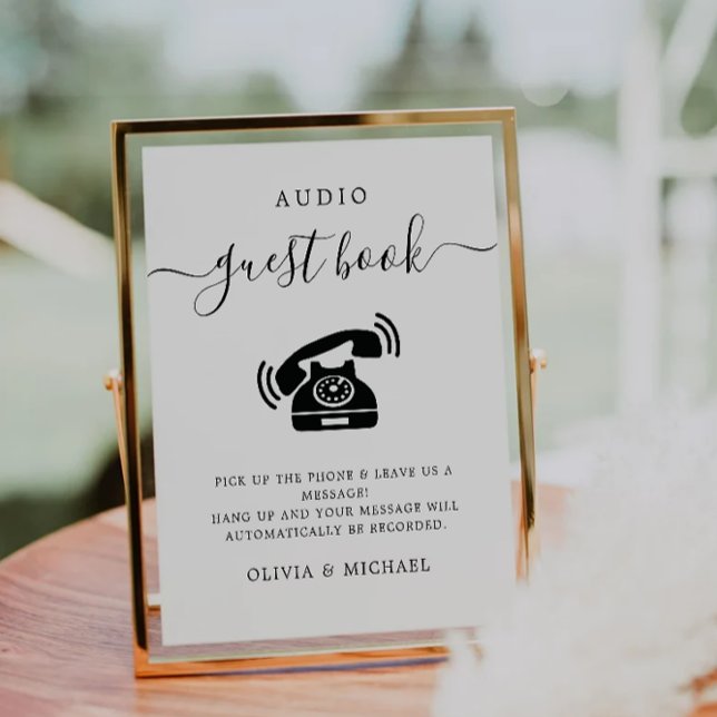 Telephone Guestbook Sign, Audio Wedding Sign (Telephone Guestbook Sign, Audio Wedding Sign)