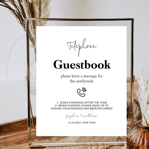 Telephone Guestbook Wedding Signage Leave Message