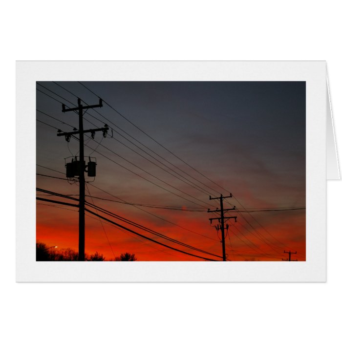 Telephone Pole Sunset Card