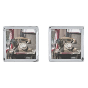 TELEPHONE SILVER CUFFLINKS
