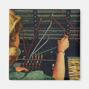 Telephone Switchboard Operator, Vintage Business Magnet
