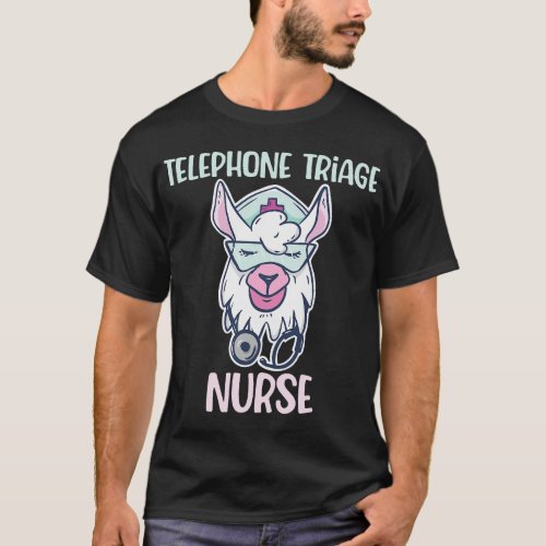 Telephone Triage Nurse Cartoon Llama Nursing T_Shirt