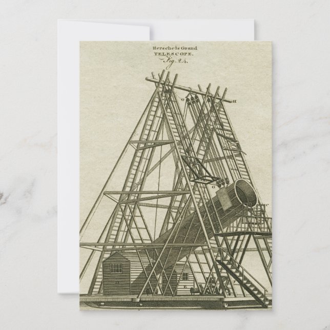 Telescope Antique SCIENCE EQUIPMENT 18TH CENTURY Invitation (Front)