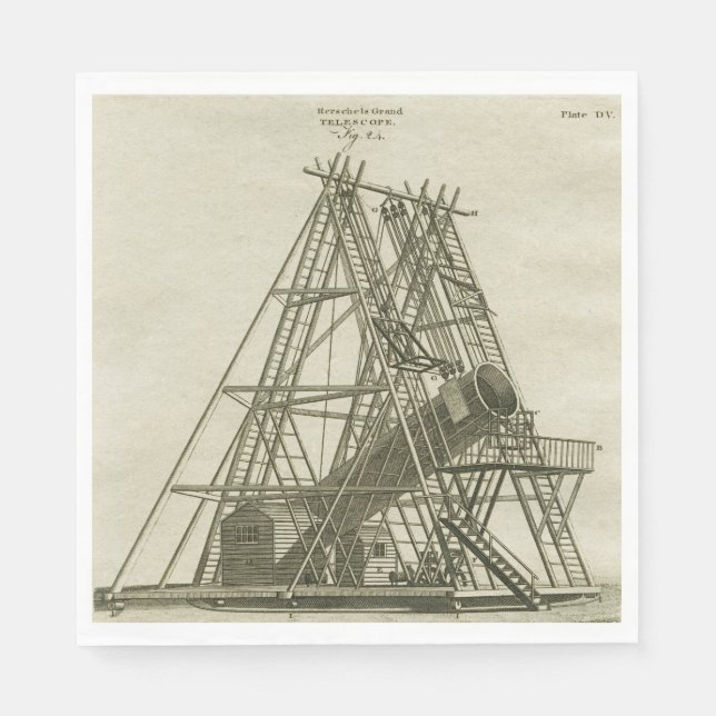 Telescope Antique SCIENCE EQUIPMENT 18TH CENTURY Paper Napkins (Front)