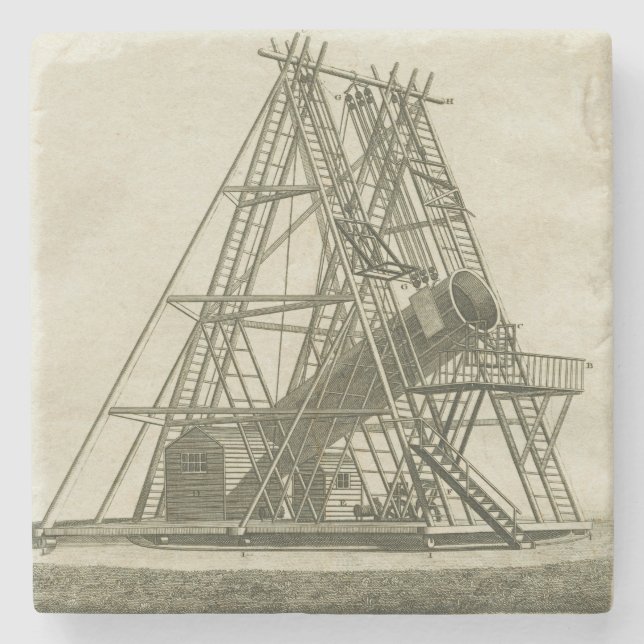 Telescope Antique SCIENCE EQUIPMENT 18TH CENTURY Stone Coaster (Front)
