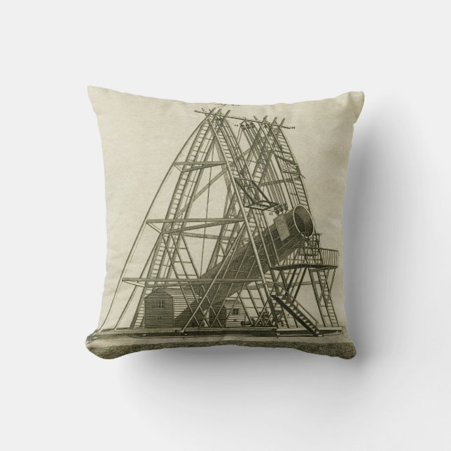 Telescope Antique SCIENCE EQUIPMENT 18TH CENTURY Throw Pillow (Front)