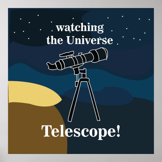 Telescope Astronomy Night Sky Stargazer Poster (Front)