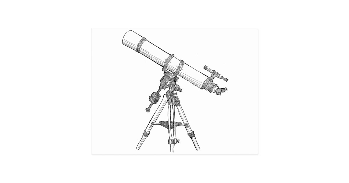 Telescope Drawing Series Postcard