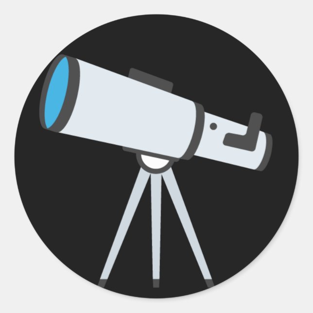Telescope Emoji Classic Round Sticker (Front)