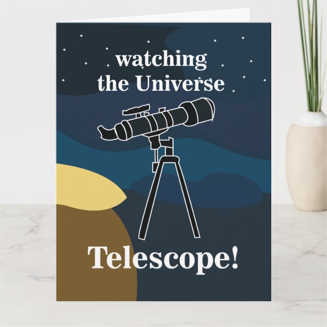 Telescope Night Sky Astronomy Stargazer Birthday Card (Front)