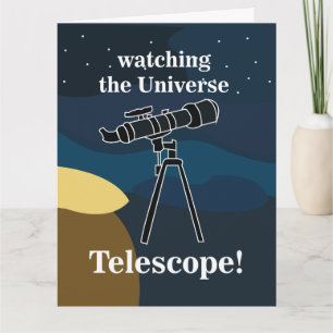Telescope Night Sky Astronomy Stargazer Birthday Card