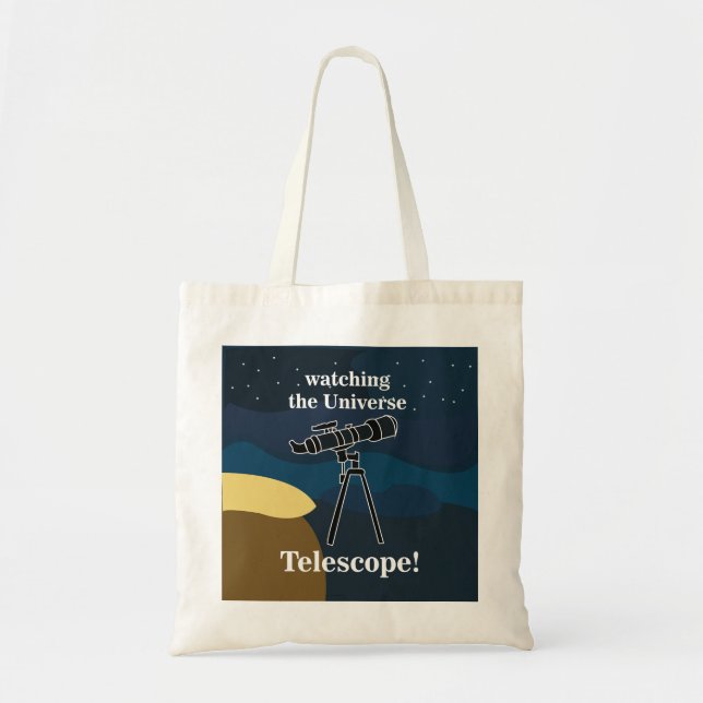 Telescope Night Sky Astronomy Stargazer Tote Bag (Front)
