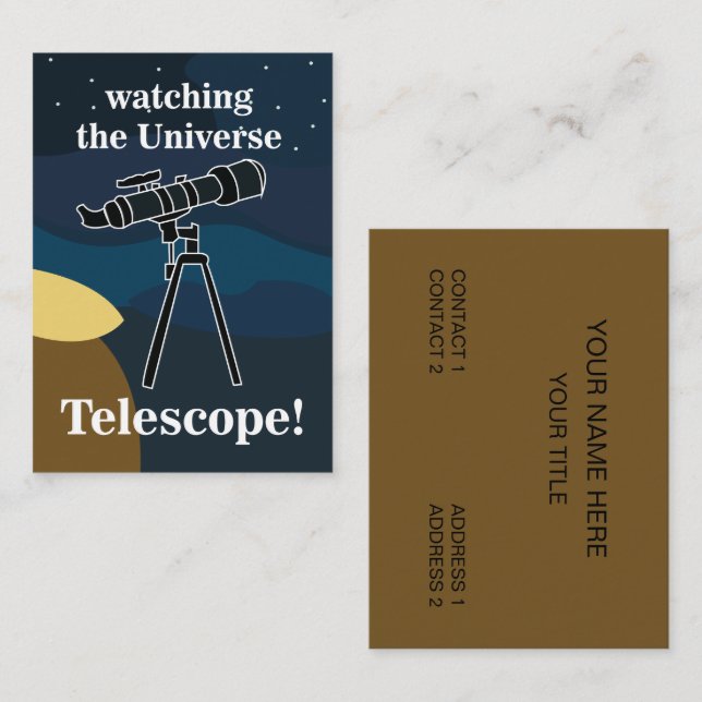 Telescope Night Sky Astronomy Stargazing  Business Card (Front/Back)