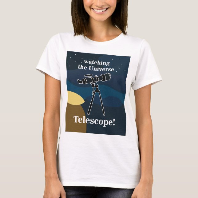 Telescope Night Sky Astronomy Stargazing  T-Shirt (Front)