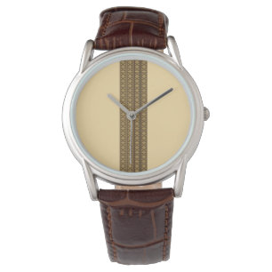 Telet Cross Pendant-Beign on brown Watch
