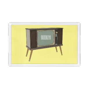 Television cartoon illustration acrylic tray