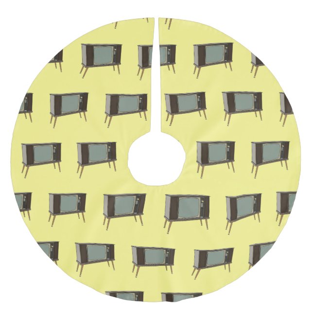 Television cartoon illustration brushed polyester tree skirt (Front)