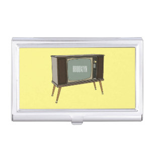 Television cartoon illustration business card case